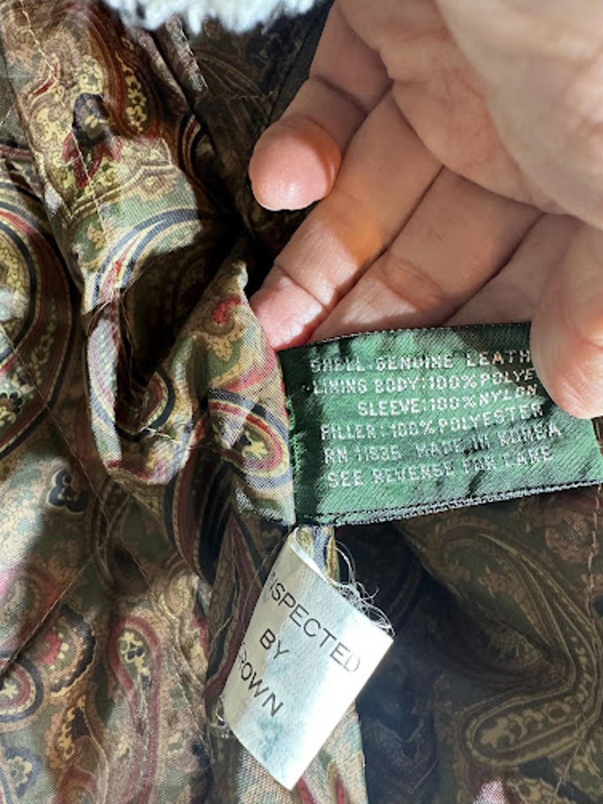 Vintage Hunt Club Leather Bomber Paisley Lined Medium