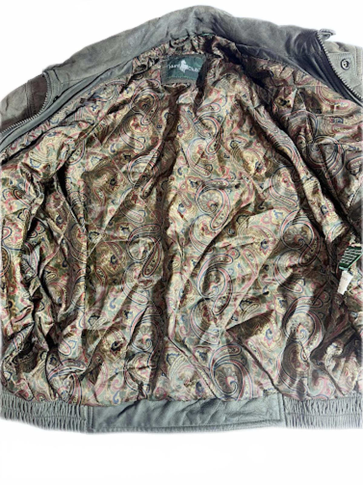 Vintage Hunt Club Leather Bomber Paisley Lined Medium