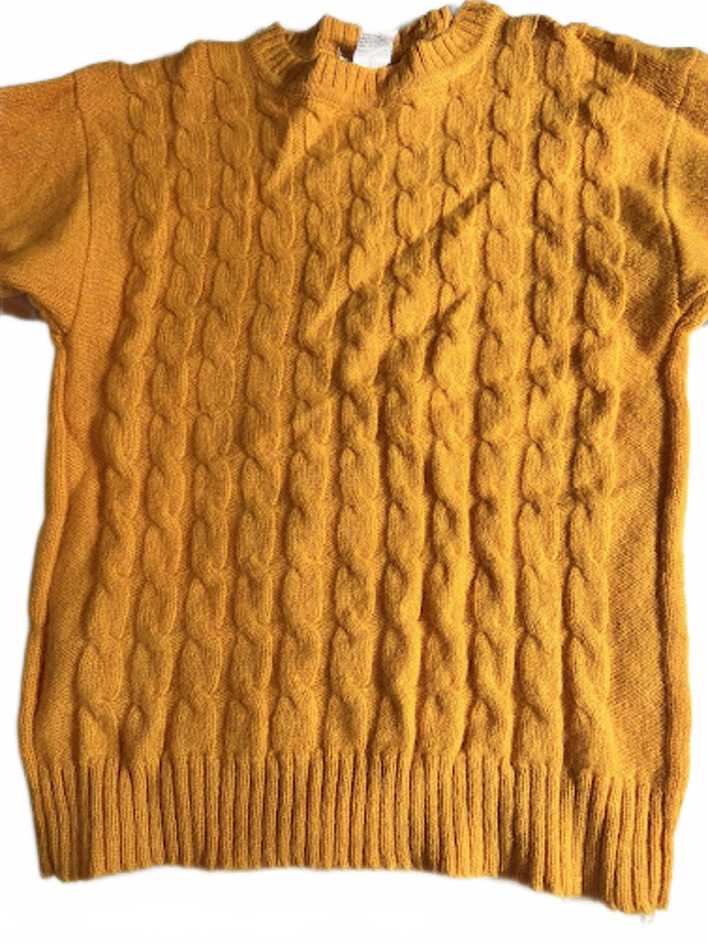 Vintage I Magnim Pure Wool Cable Knit Sweater Yellow