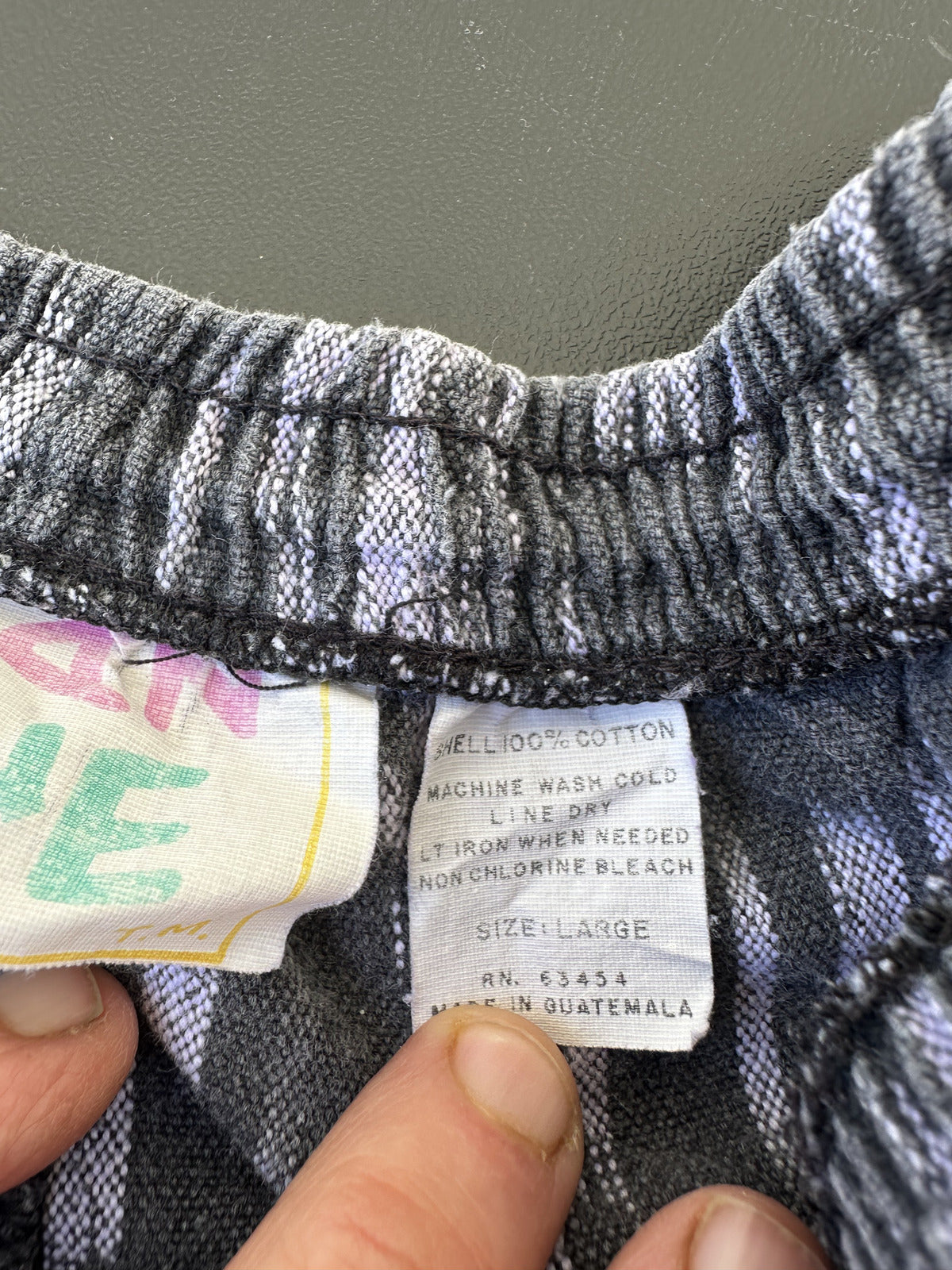 Vintage Ocean Blue Ikat Shorts Large