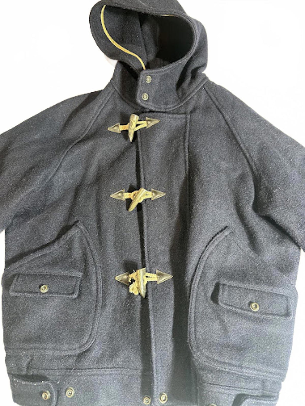 Vintage Masthead Wool Toggle Jacket Hooded Navy Large