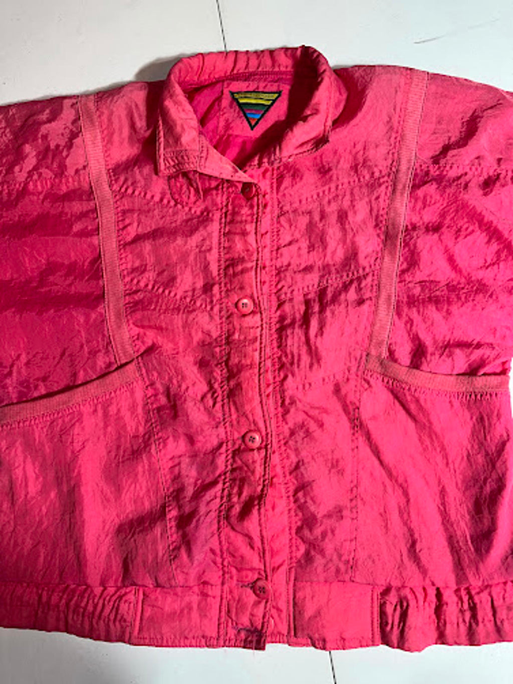 Vintage Crosswinds Pink Windbreaker Retro Logo Jacket L