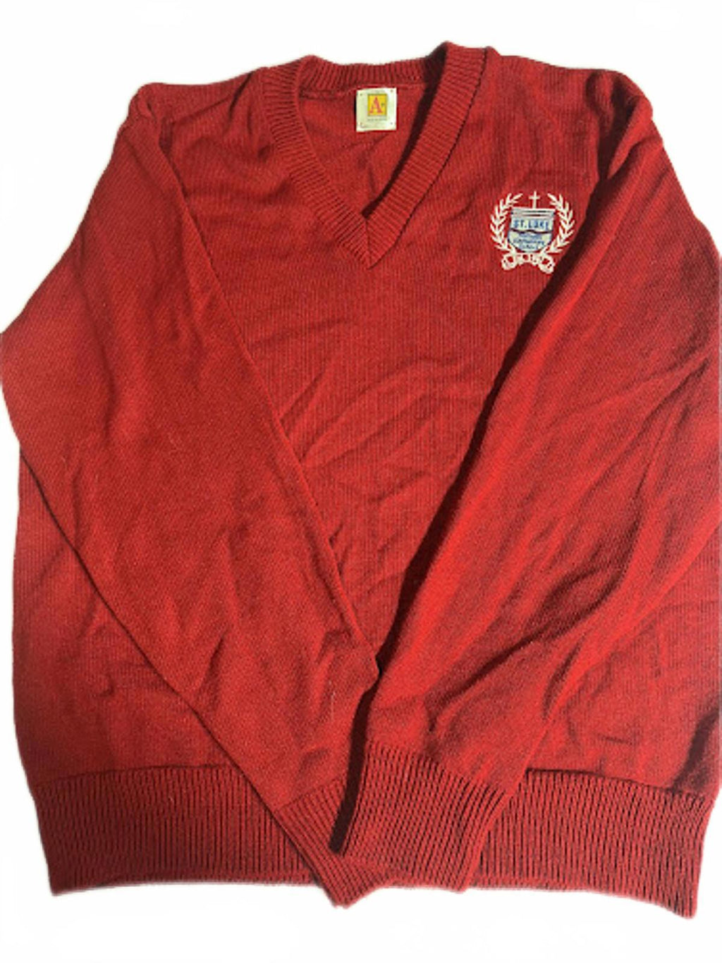 Vintage St Luke’s Catholic School Crest V Neck Sweater