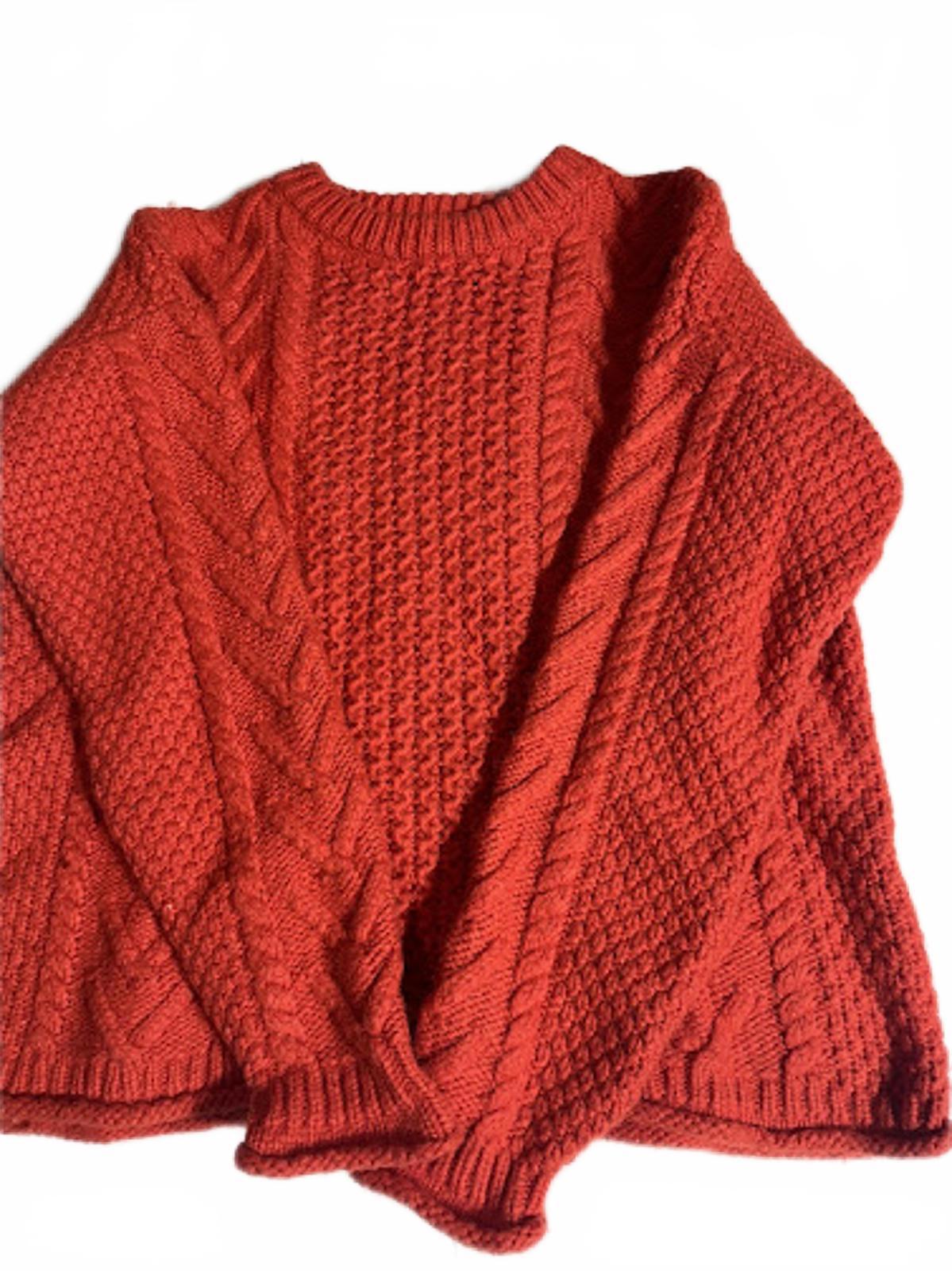Madewell Orange Cable Knit Merino Alpaca Sweater XXS