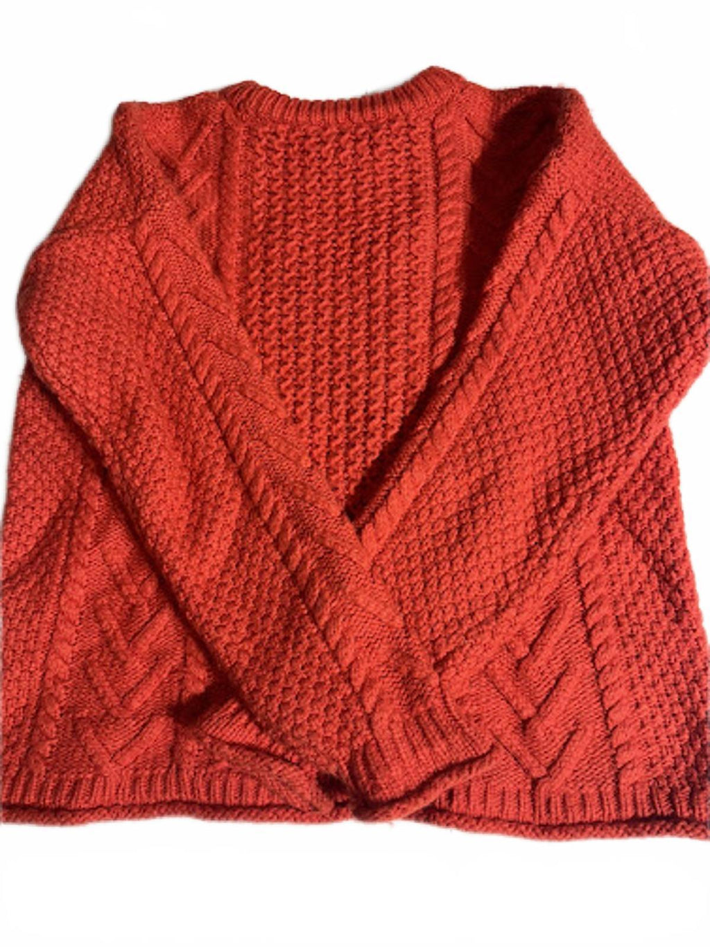 Madewell Orange Cable Knit Merino Alpaca Sweater XXS