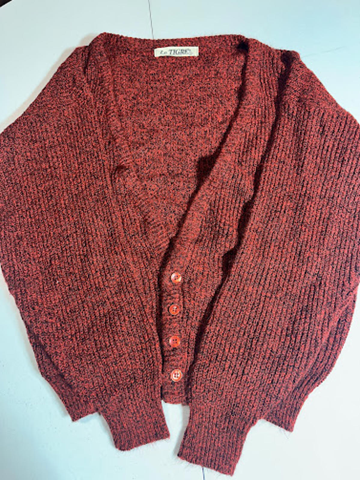 Le Tigre Vintage Red Knit Cardigan – USA Made
