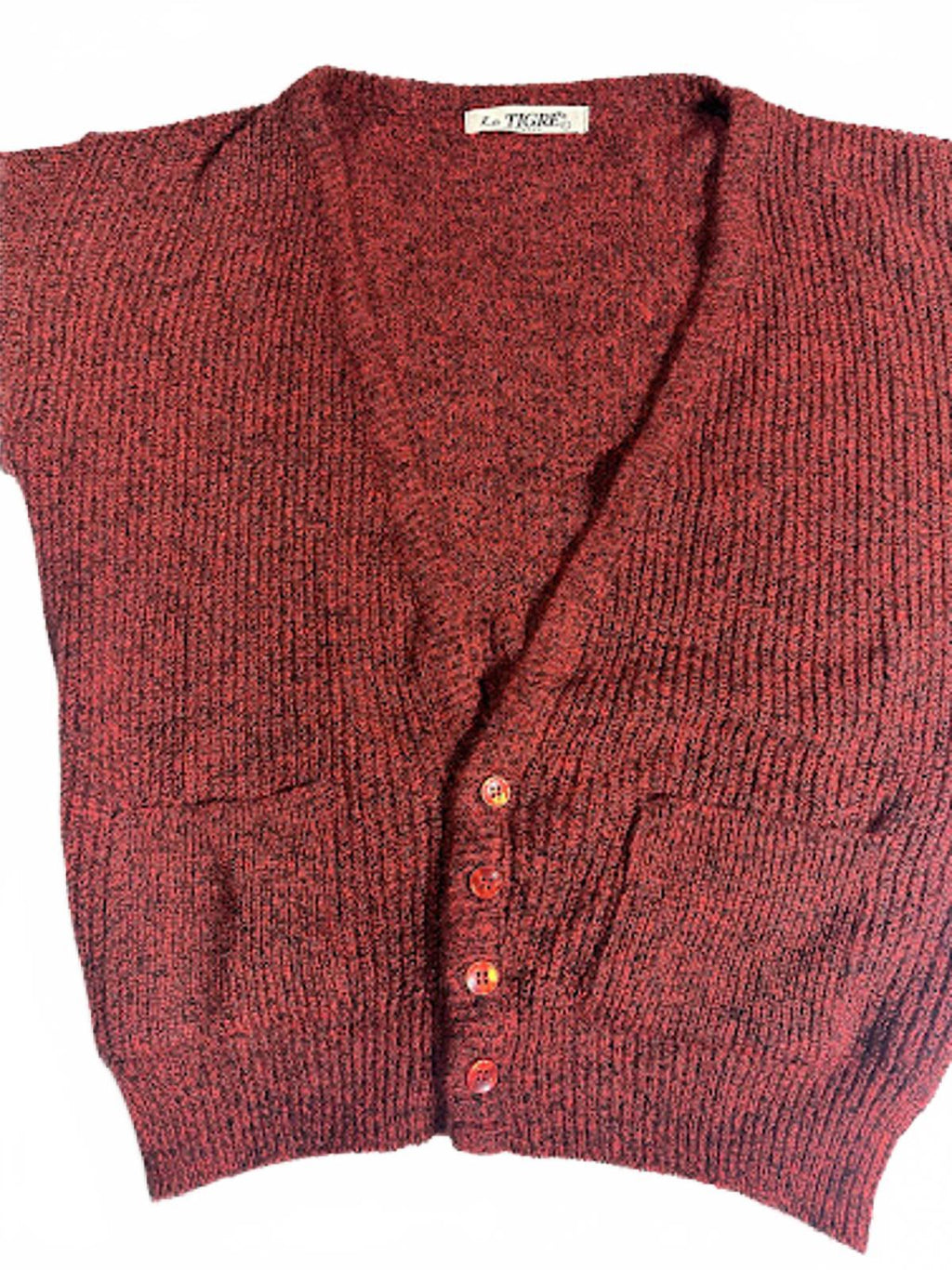 Le Tigre Vintage Red Knit Cardigan – USA Made