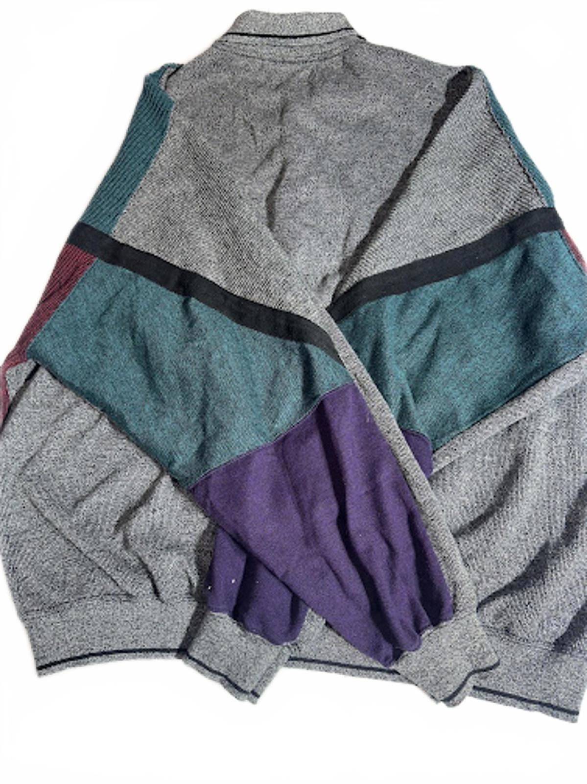 Vintage 90s Color Block Knit Man's Pullover Oversized XL