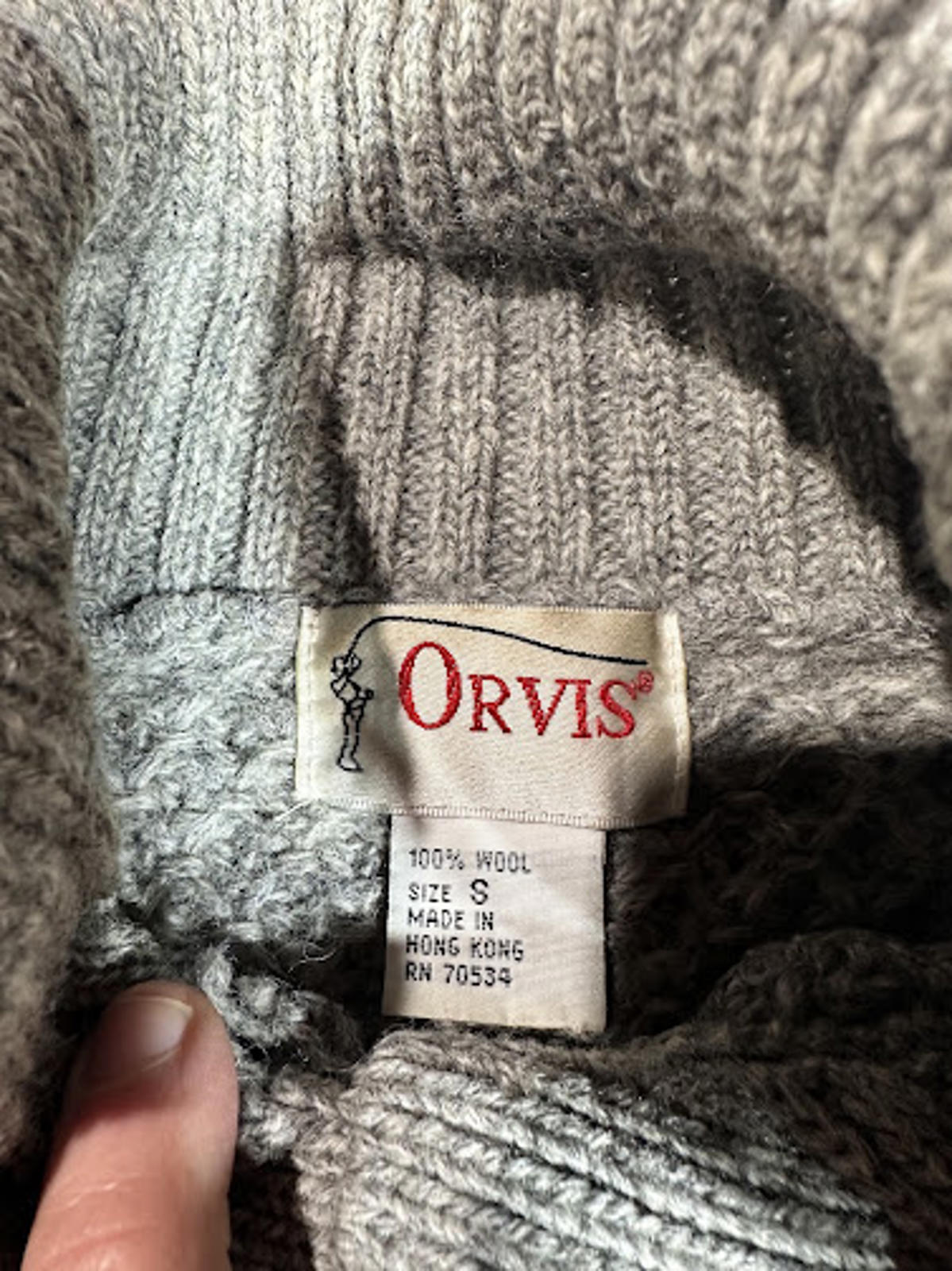 Vintage Orvis Wool Button Cardigan Sweater – Heavy Knit