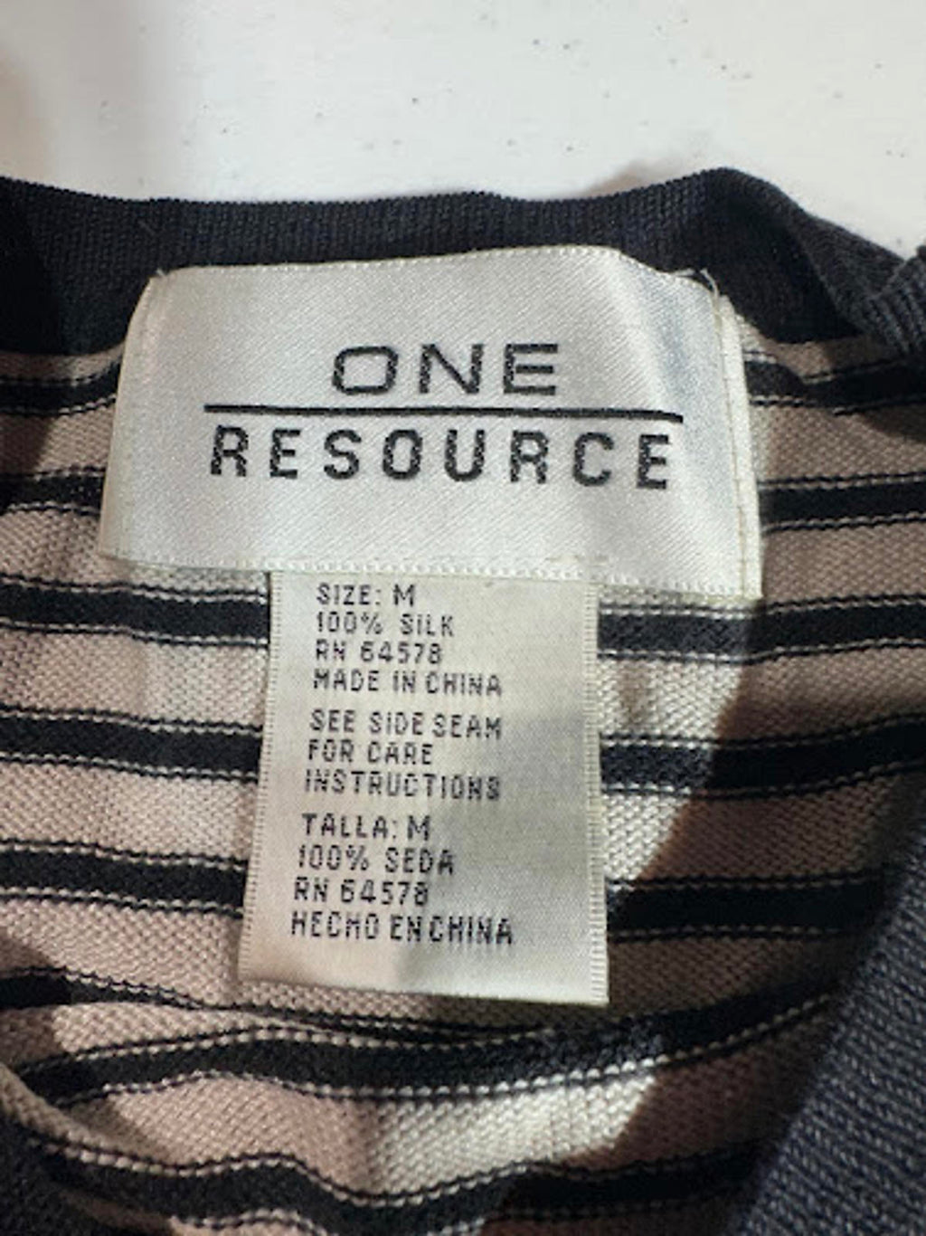 Vintage Silk Striped Tee One Resource Medium