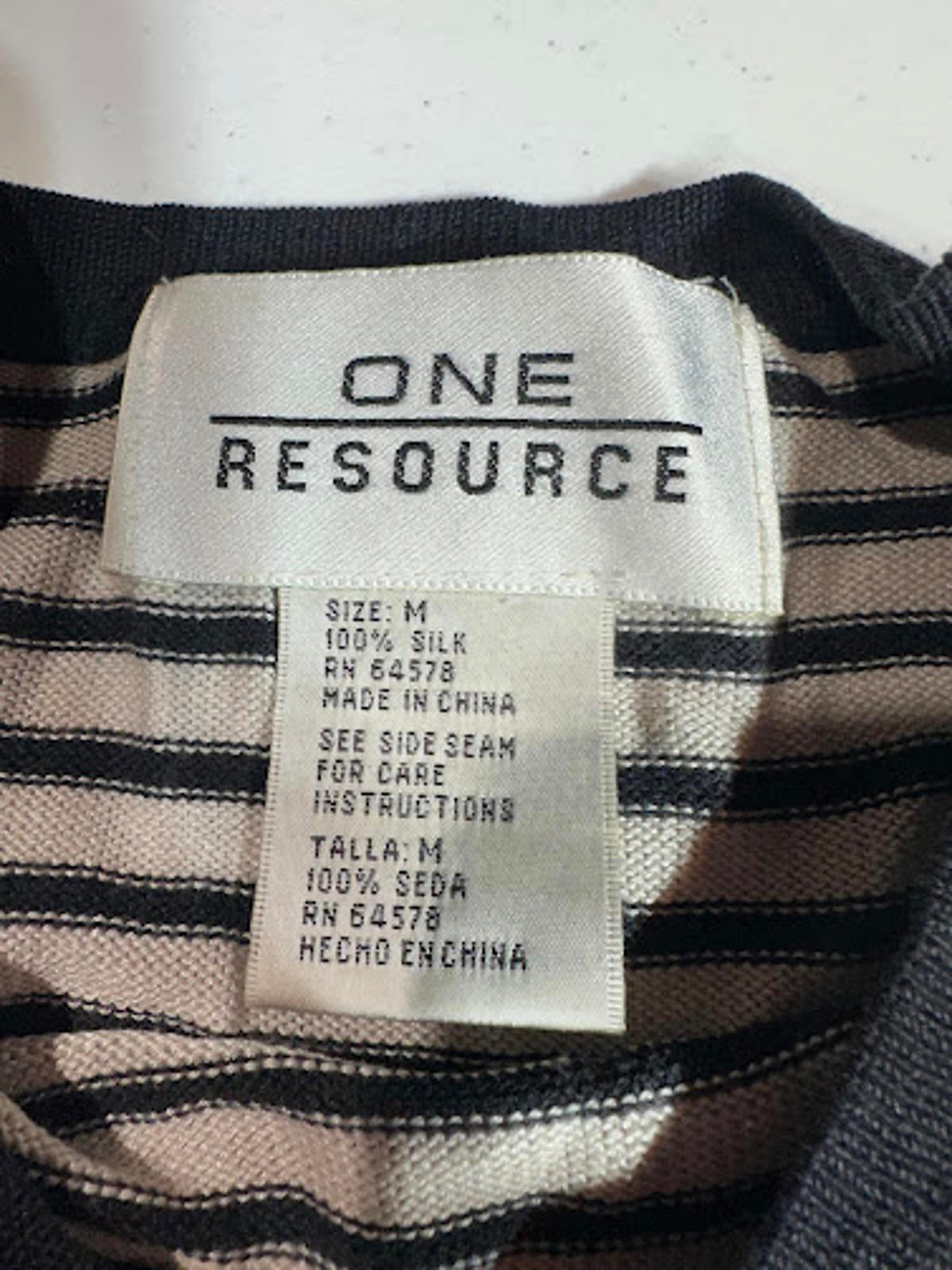 Vintage Silk Striped Tee One Resource Medium