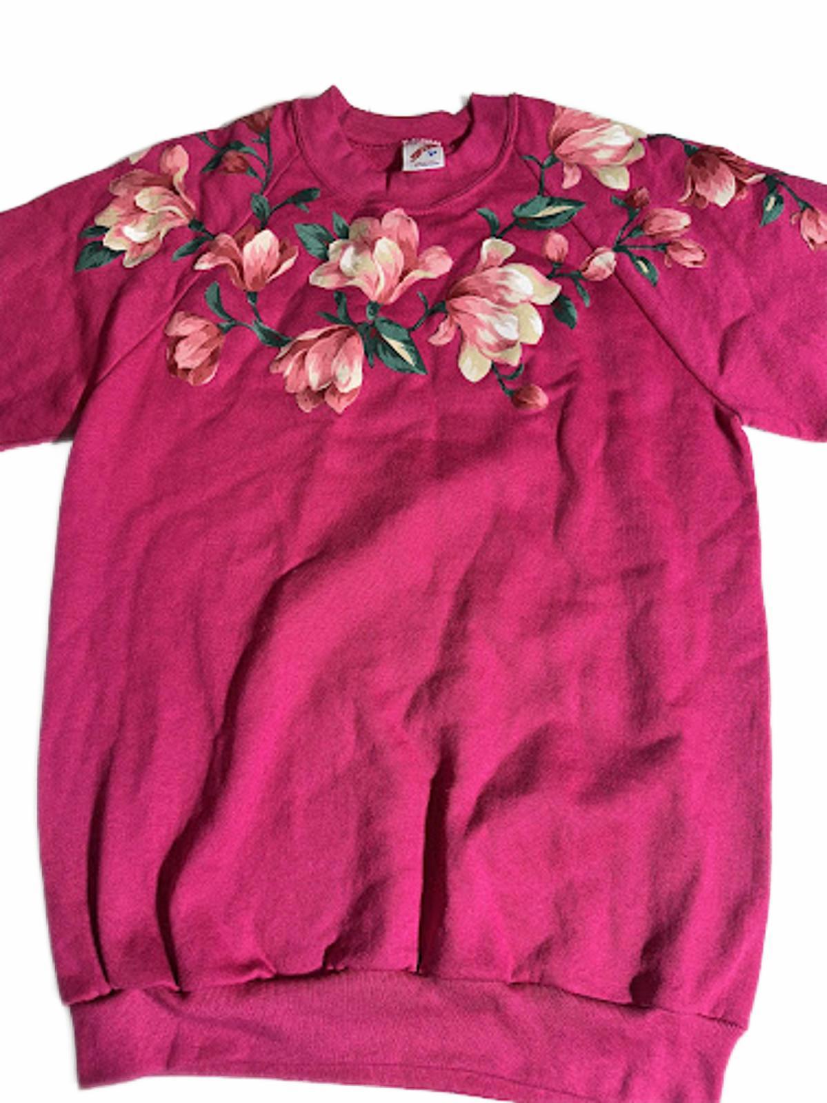 Vintage Floral Sweatshirt — Made in USA (Jerzees)