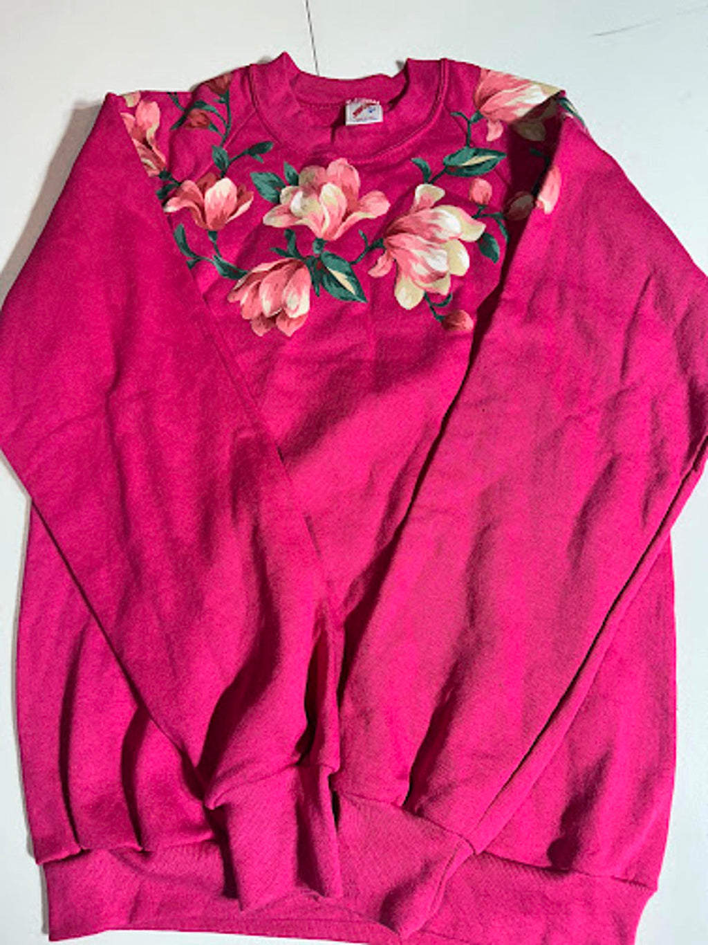 Vintage Floral Sweatshirt — Made in USA (Jerzees)