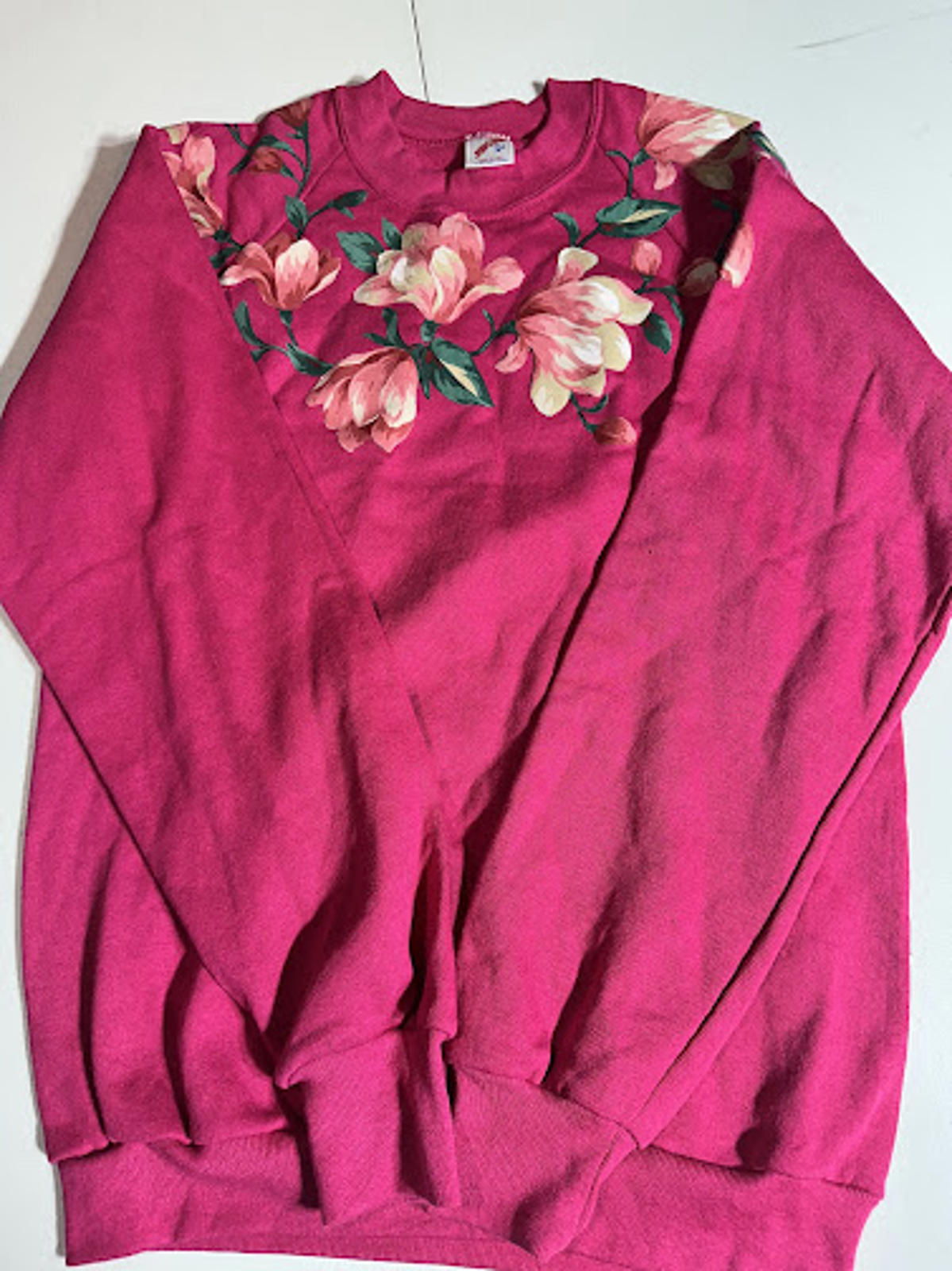 Vintage Floral Sweatshirt — Made in USA (Jerzees)