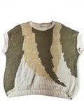 Vintage Abstract Knit Sweater Vest Ramie Cotton | Korea