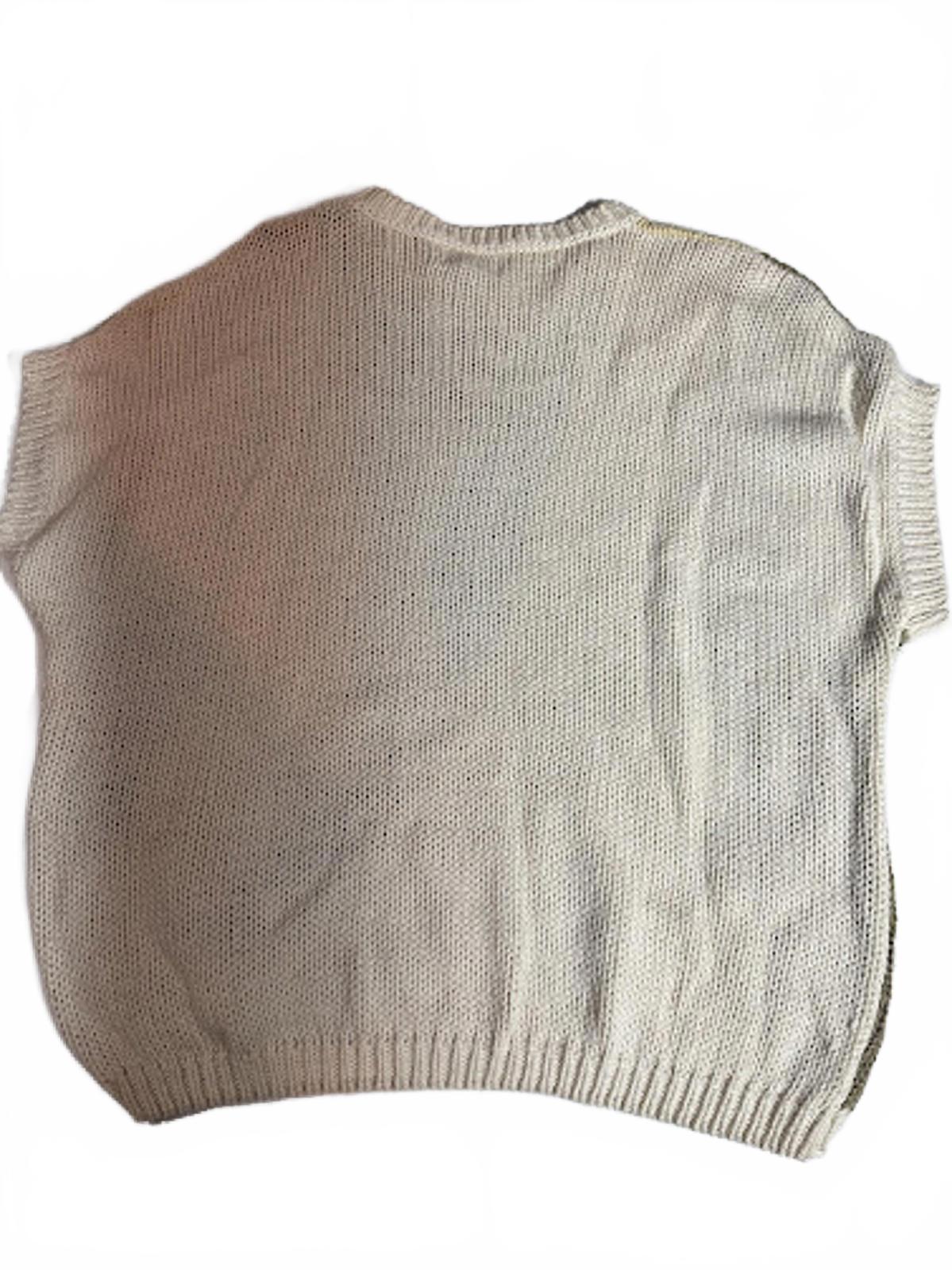 Vintage Abstract Knit Sweater Vest Ramie Cotton | Korea