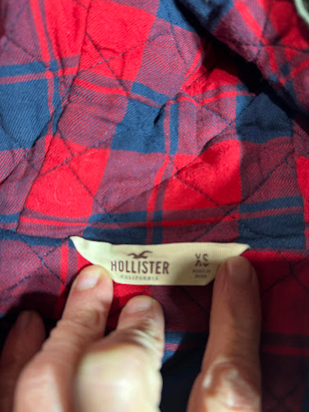 Hollister Olive Hooded Jacket Plaid Lined Utility Coat XS