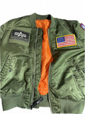 Alpha Industries Reversible MA-1 Bomber Jacket Olive/Orange