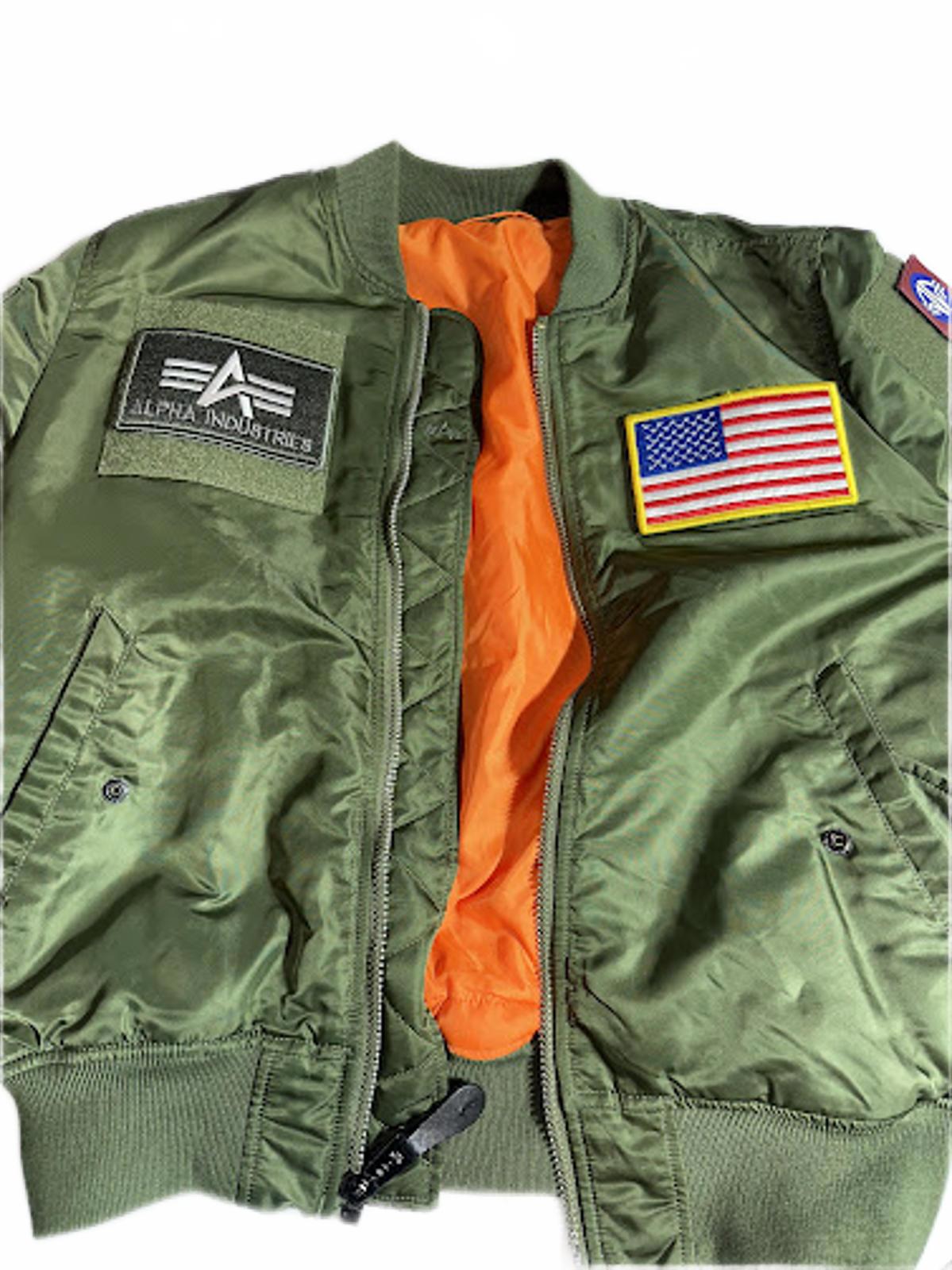 Alpha Industries Reversible MA-1 Bomber Jacket Olive/Orange
