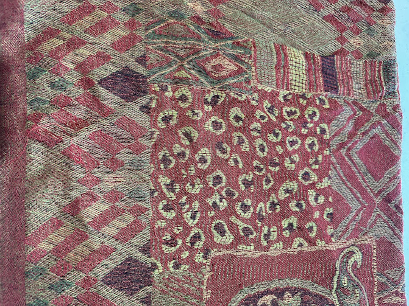 Vintage Handwoven Indian Patchwork Cotton Runner