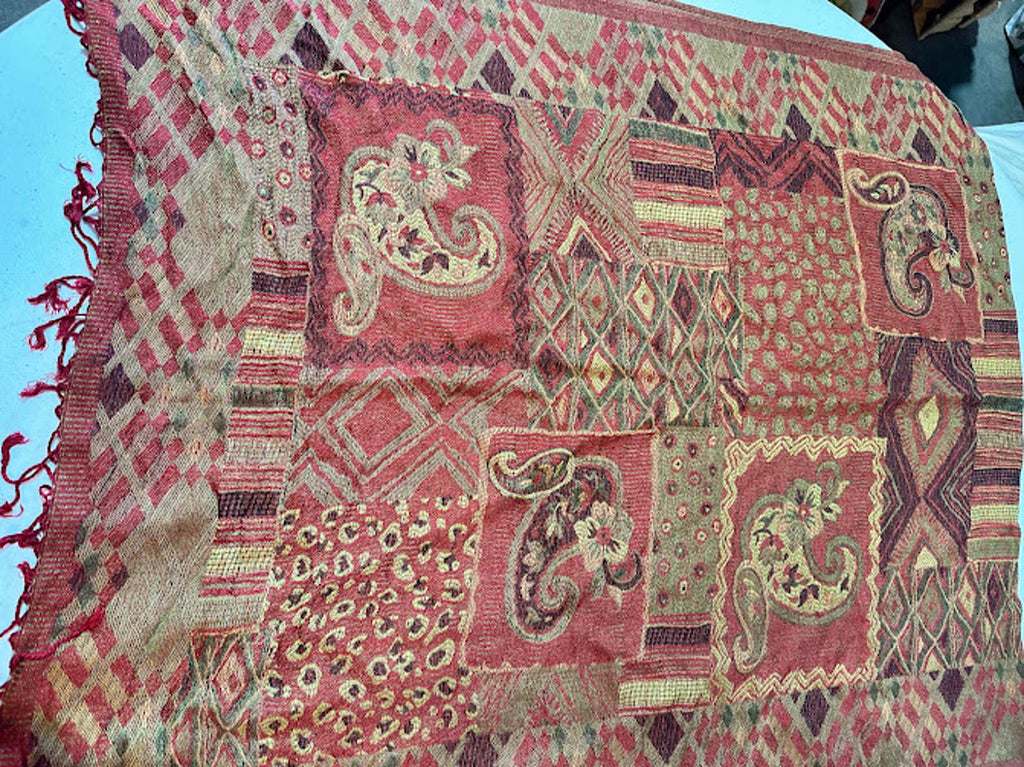 Vintage Handwoven Indian Patchwork Cotton Runner