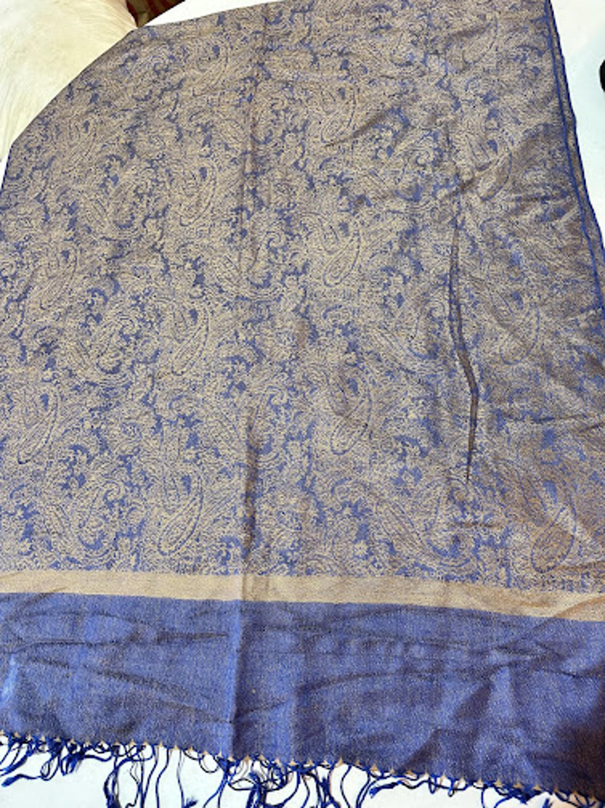 Vintage 100% Pashmina Paisley Shawl