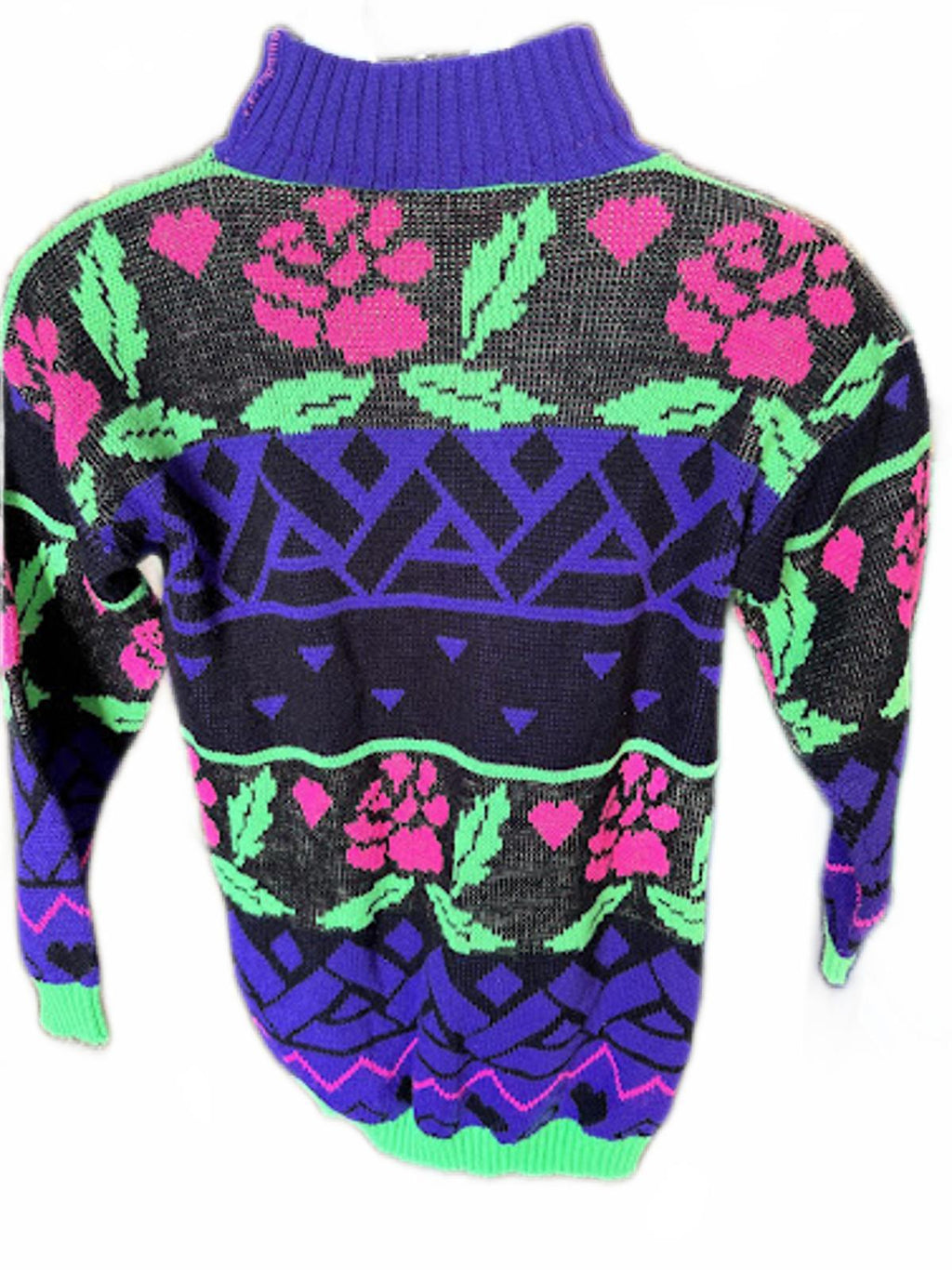 Vintage Picomo USA Neon Graphic Knit Sweater