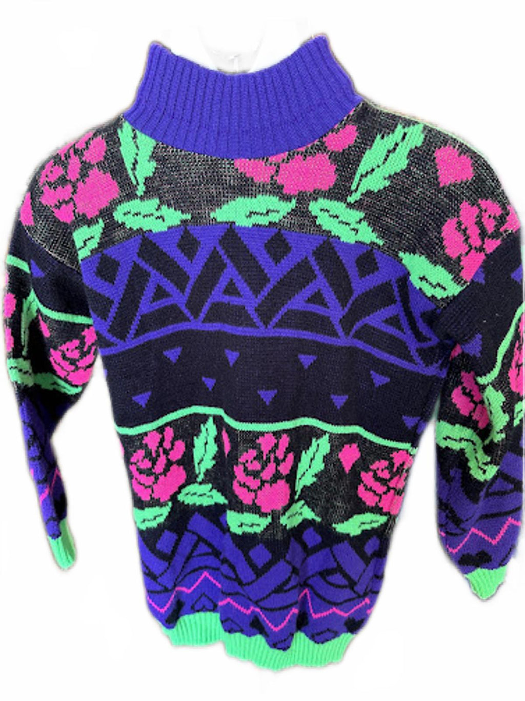 Vintage Picomo USA Neon Graphic Knit Sweater