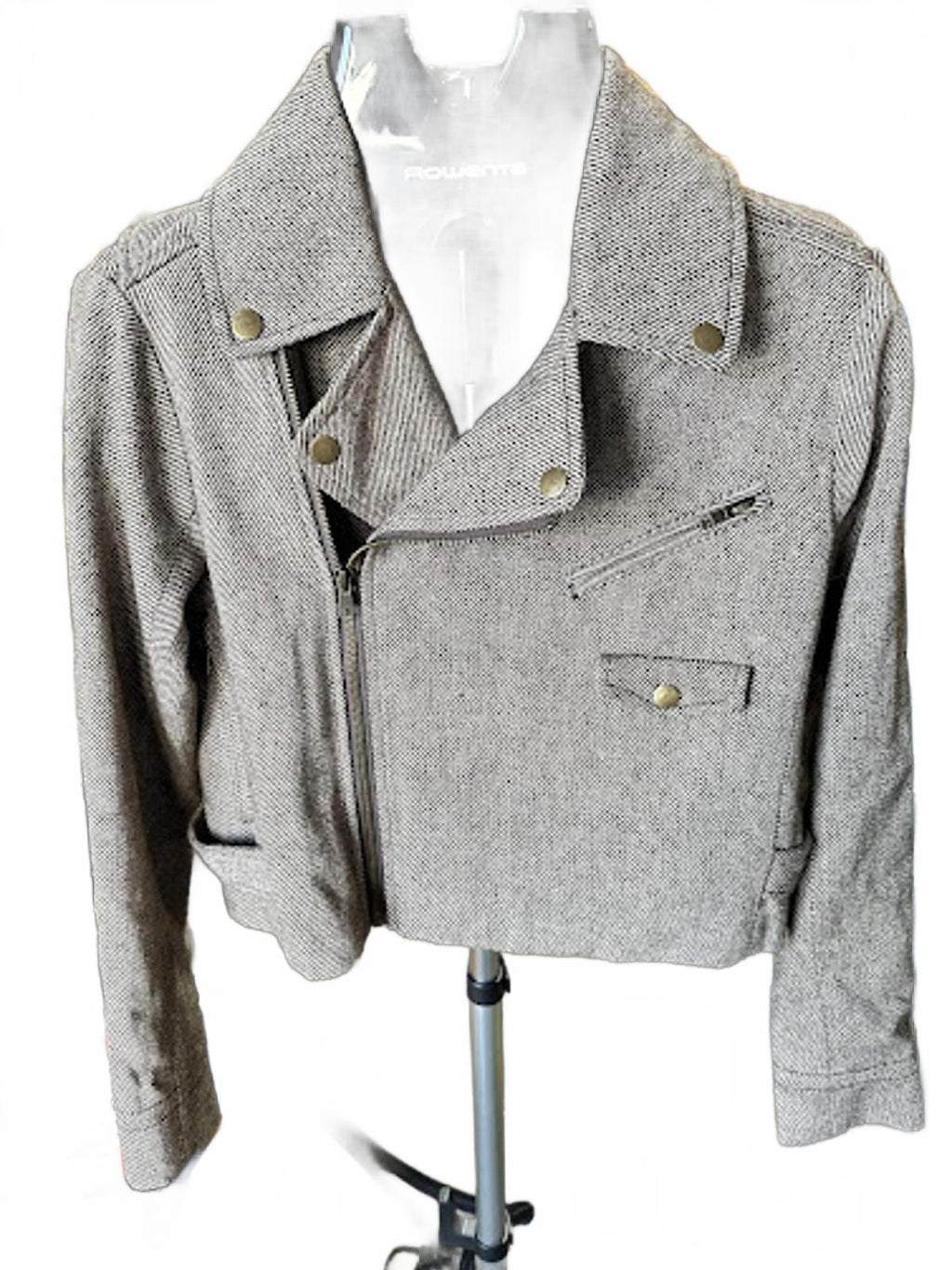 Brooklyn Industries Cropped Moto Jacket Brown Twill XS