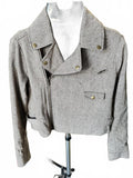 Brooklyn Industries Cropped Moto Jacket Brown Twill XS