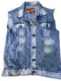 Rolling Papers Denim Vest Sleeveless Jean Jacket