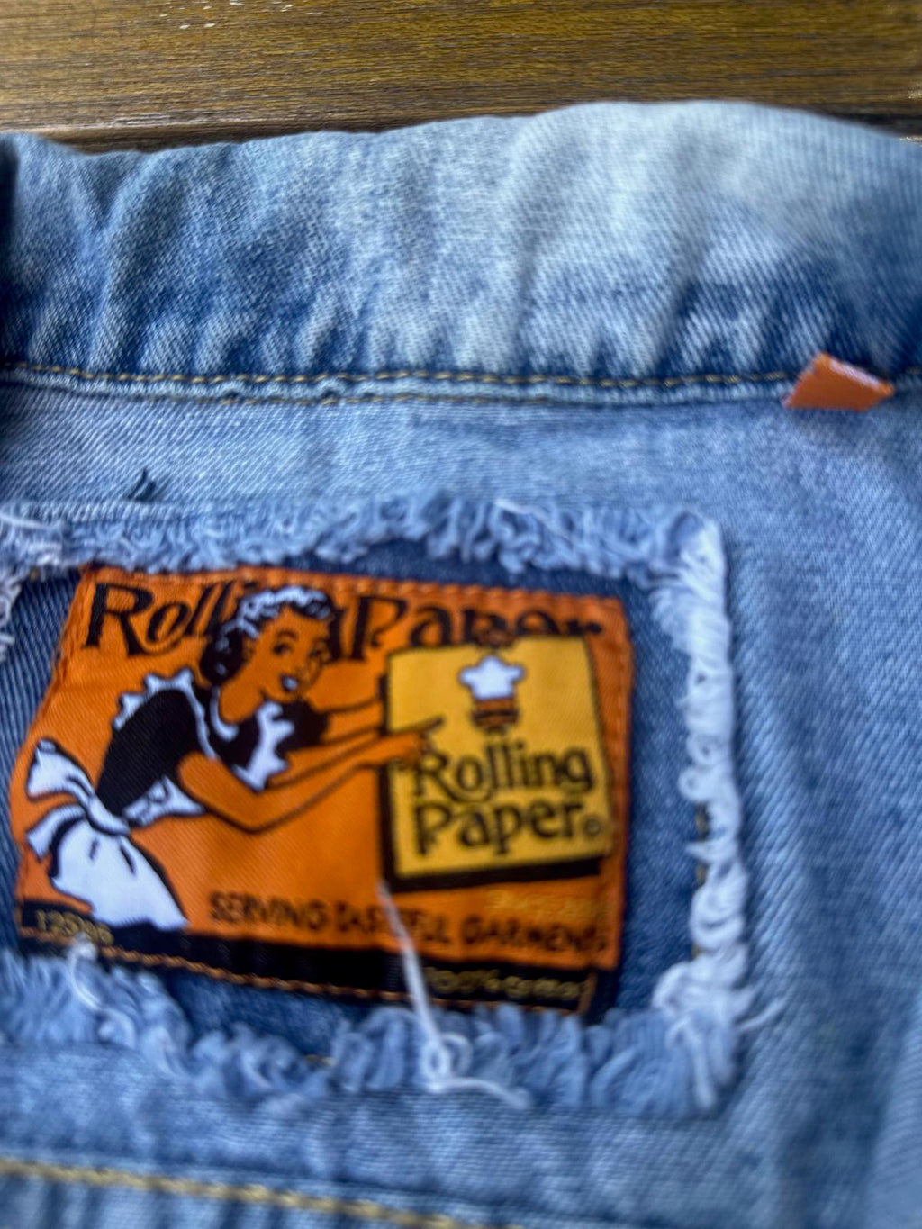 Rolling Papers Denim Vest Sleeveless Jean Jacket