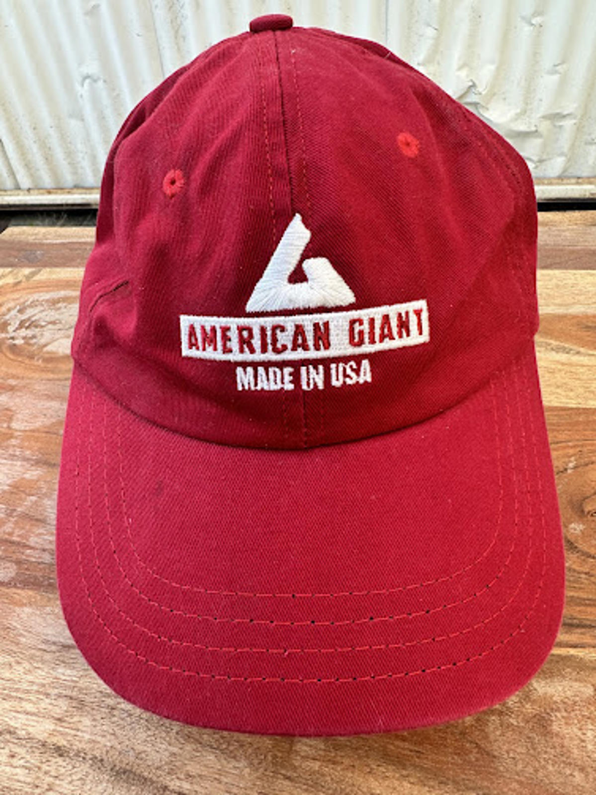American Giant Made in USA Red Strapback Hat