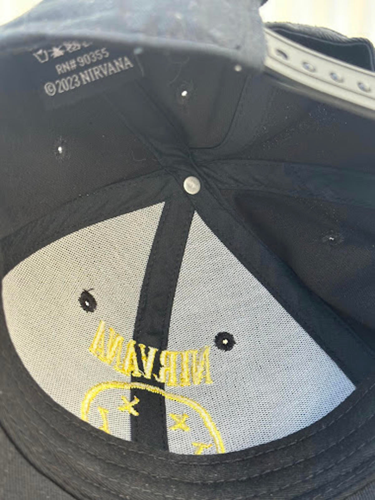 Nirvana Smiley Face Snapback Hat Black