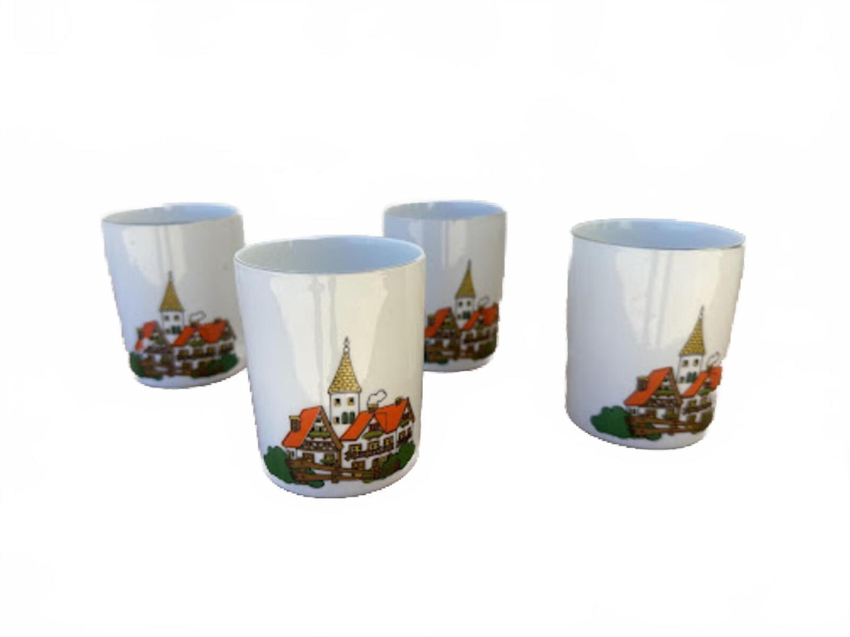 Set of 4 Vintage Porcelain Japanese Tea Cups