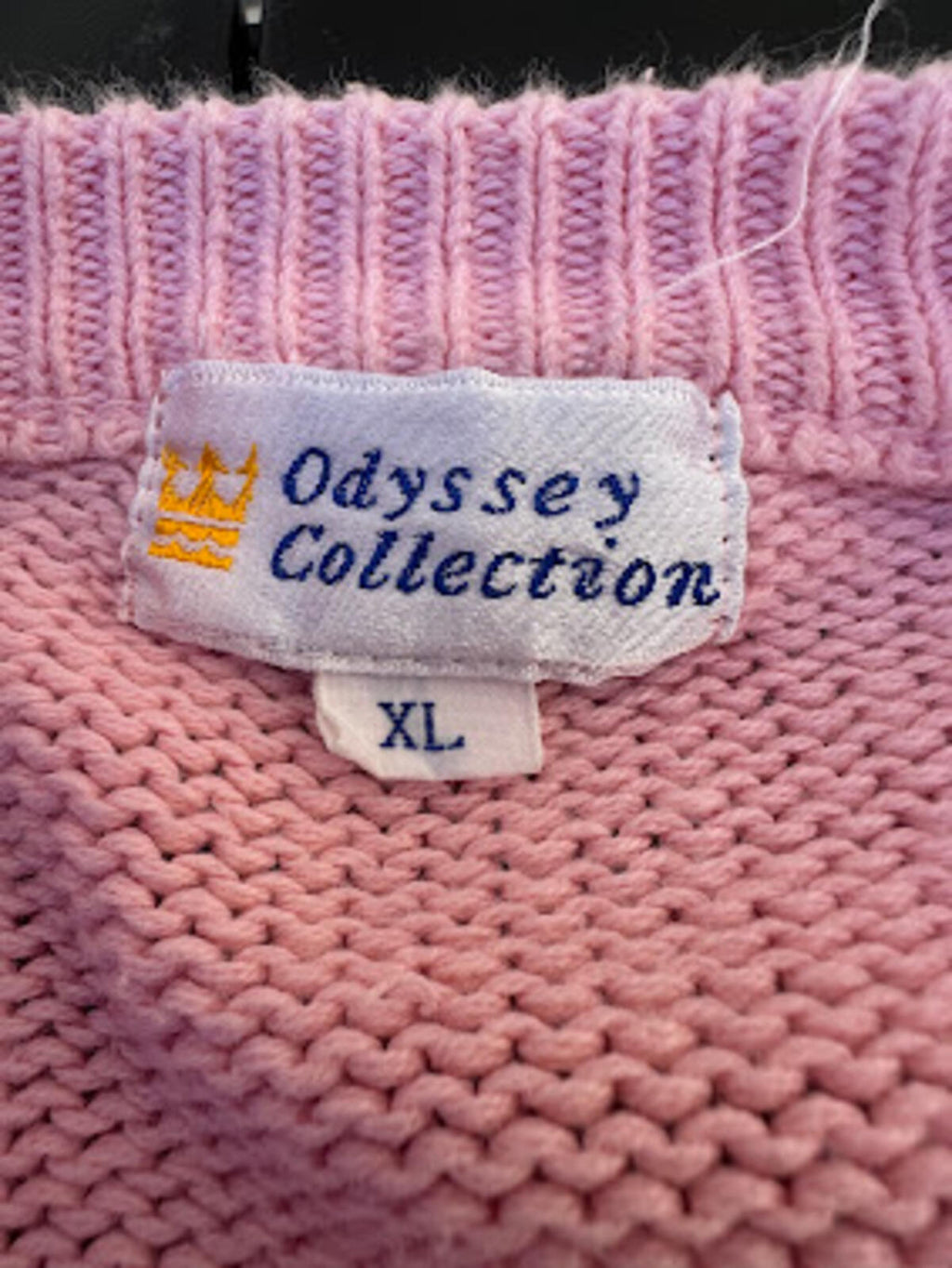 Odyssey Collection Pink Argyle Cotton Cardigan XL