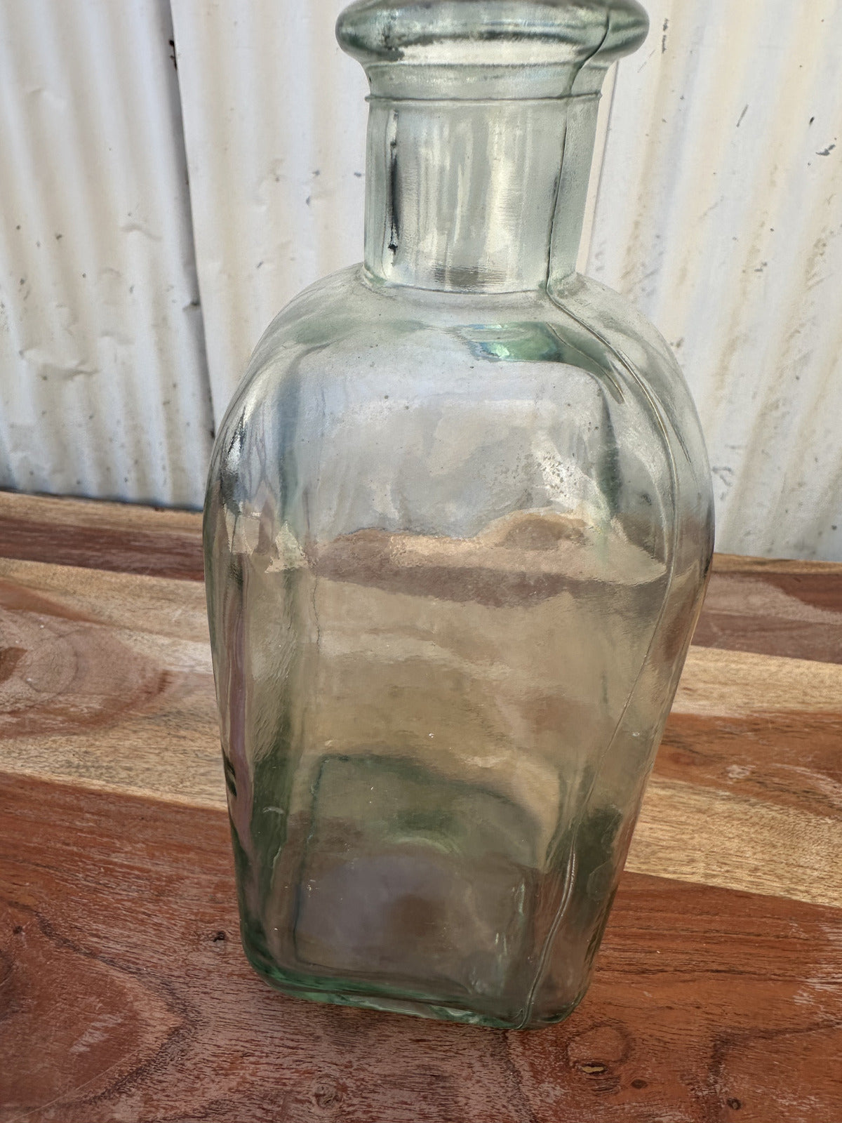 Vintage Aqua Green Glass Apothecary Bottle
