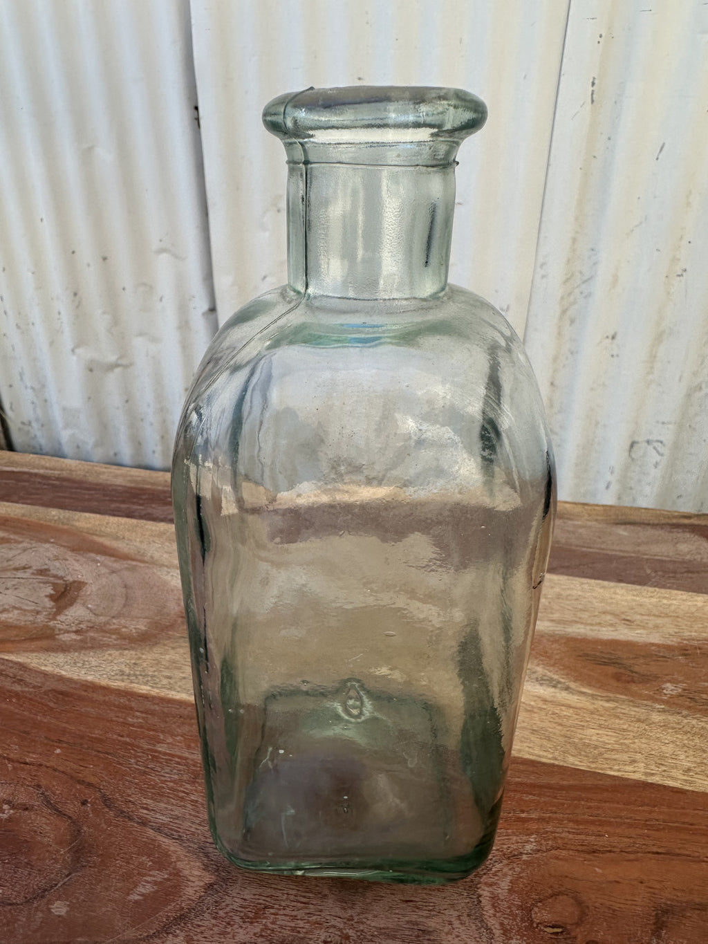 Vintage Aqua Green Glass Apothecary Bottle