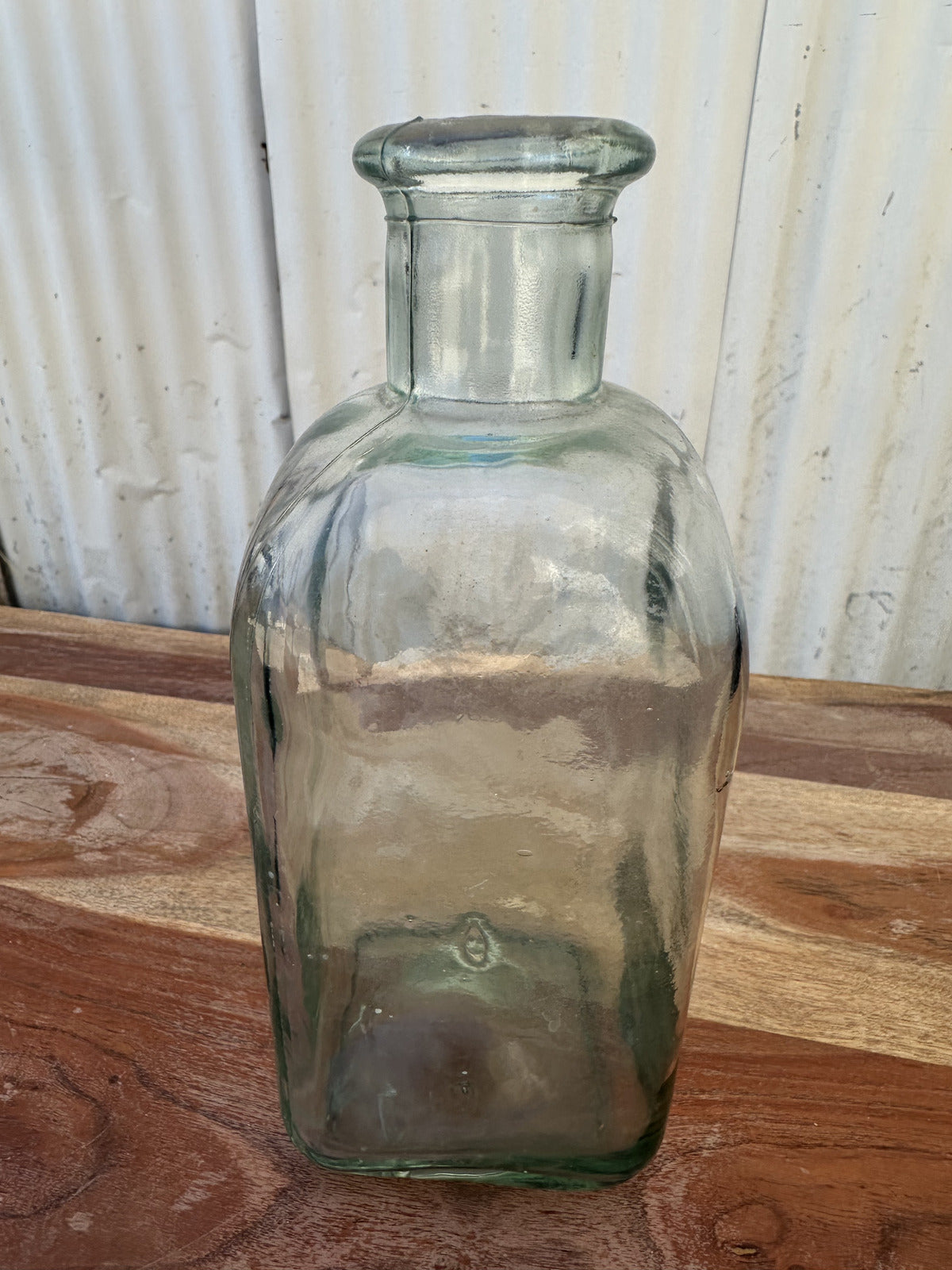 Vintage Aqua Green Glass Apothecary Bottle