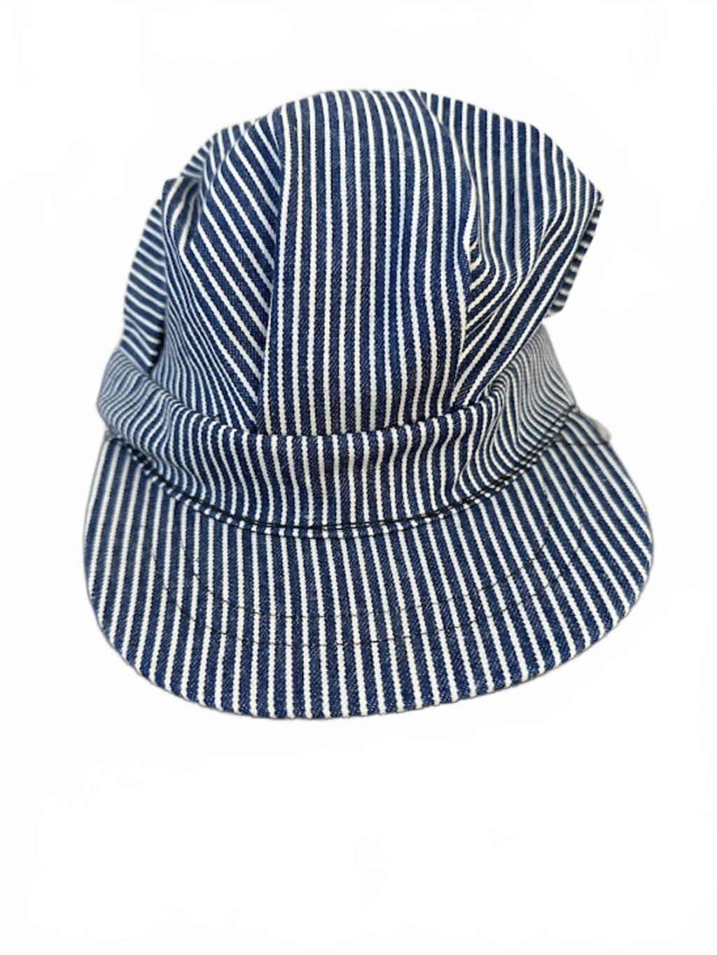 Vintage Hickory Stripe Rail Cap Made USA