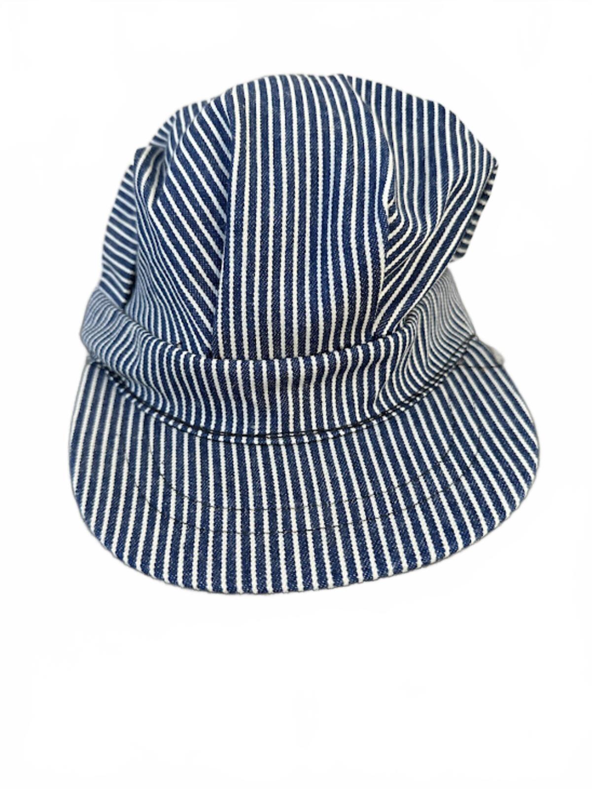 Vintage Hickory Stripe Rail Cap Made USA
