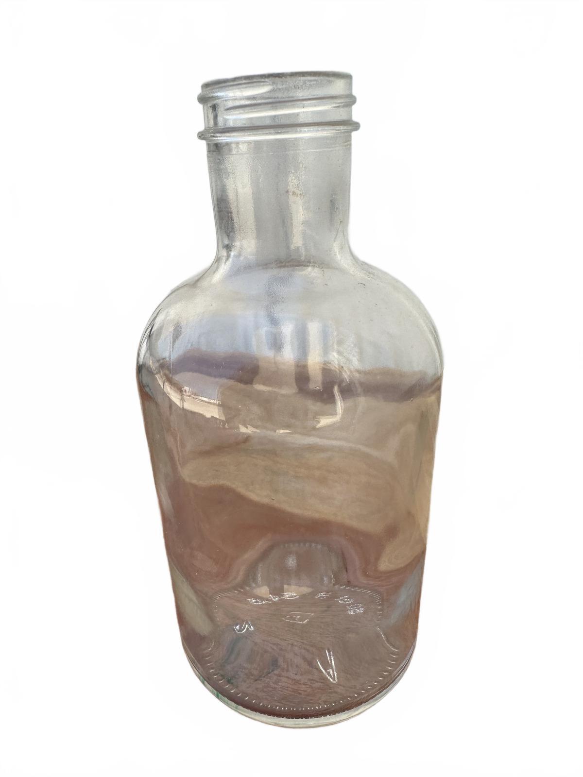 Vintage Clear Glass Apothecary Bottle 7"
