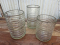 Set of 3 Vintage Ribbed Drinking Glasses
