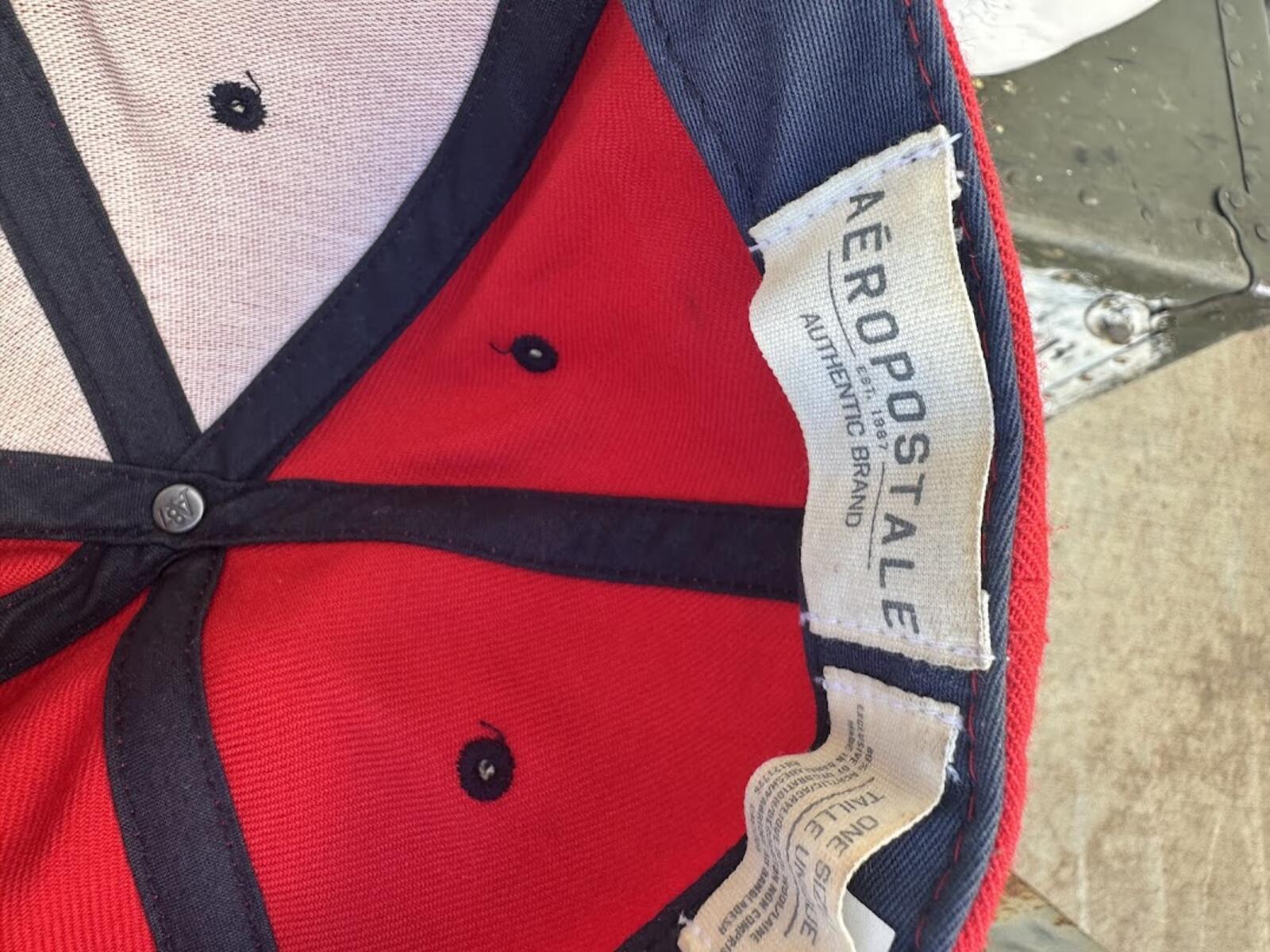 Aeropostale “A” Logo Snapback Hat Red Navy