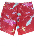 Vintage & Company Shark Print Swim Trunks Medium