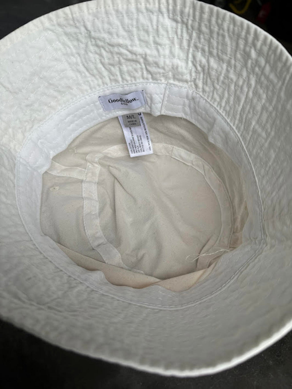 Goodfellow White Cotton Bucket Hat M/L