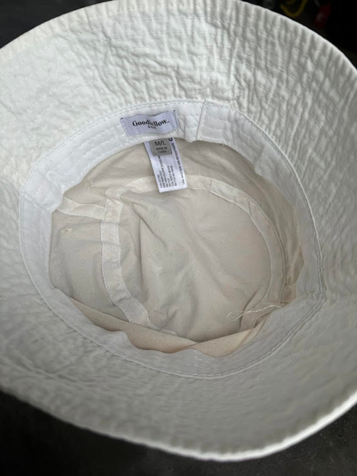 Goodfellow White Cotton Bucket Hat M/L