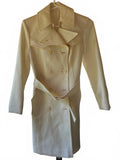 Women's Cream Double Breasted Belted Trench Coat XS or S