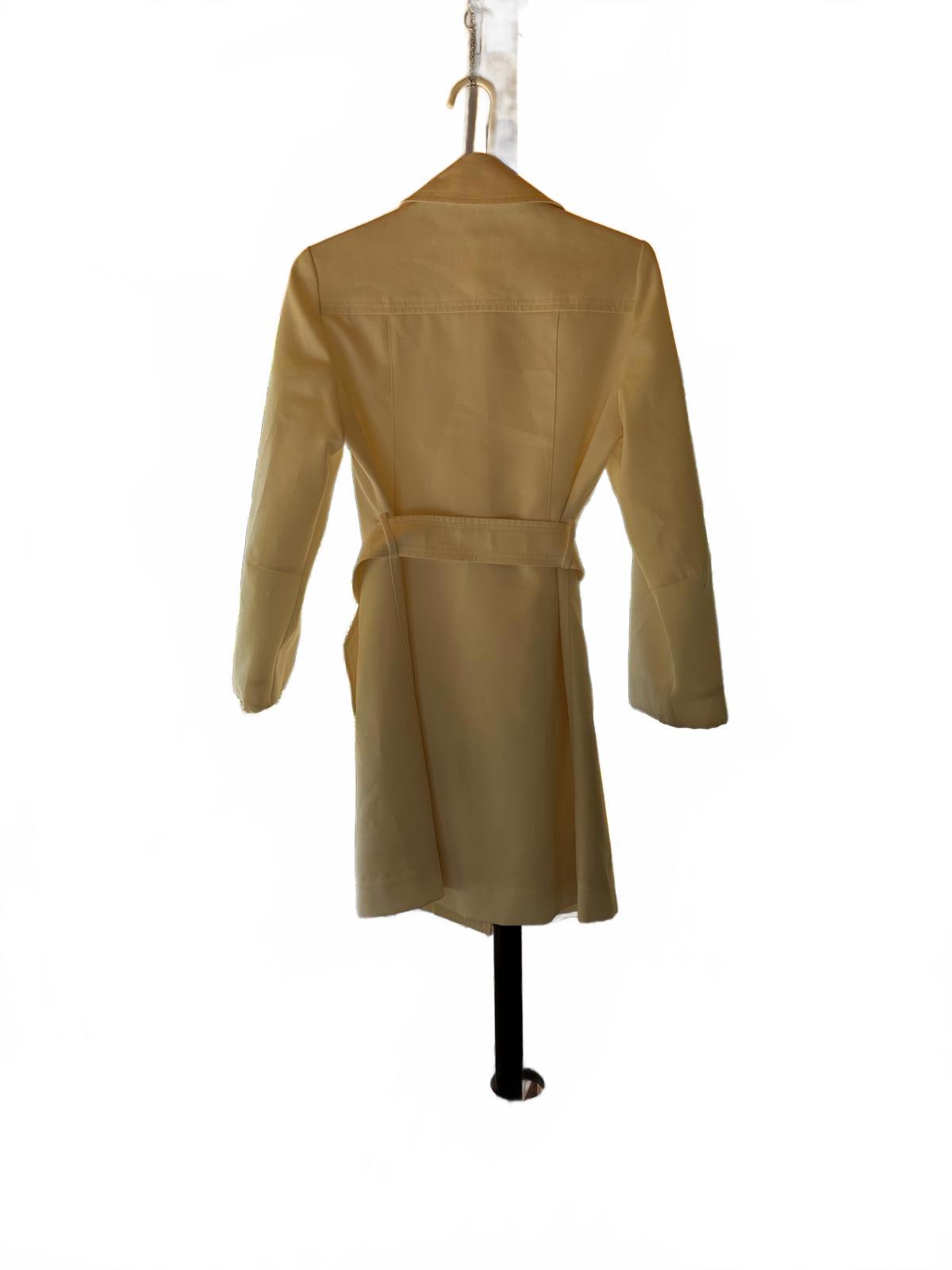 Women's Cream Double Breasted Belted Trench Coat XS or S