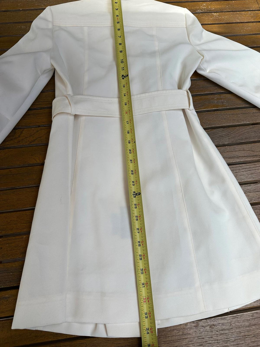 Women's Cream Double Breasted Belted Trench Coat XS or S